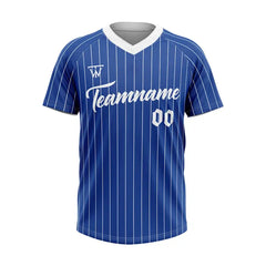 Custom Blue-White Pinstripe Throwback Baseball Jersey