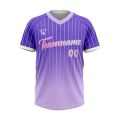 Custom Purple Gradient Pinstripe Throwback Baseball Jersey