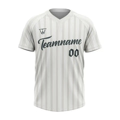 Custom White-Grey Stripe Throwback Baseball Jersey