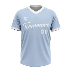 Custom White-Blue Throwback Baseball Jersey