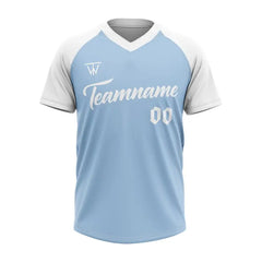 Custom Blue-White Split Throwback Baseball Jersey