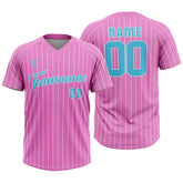 Custom Purple White Pinstripes Authentic V Neck Throwback Baseball Jersey