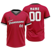 Custom Maroon White-Black Authentic V Neck Throwback Baseball Jersey