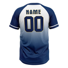 Custom Blue Gradient Authentic V Neck Throwback Baseball Jersey