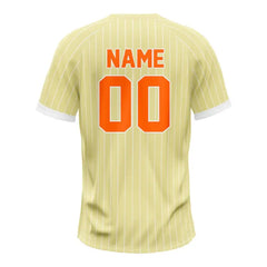 Custom Cream-White Pinstripe Two-Button Baseball Jersey