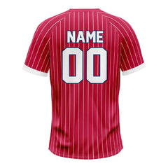 Custom Red Pinstripe Two-Button Classic Baseball Jersey