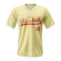 Custom Cream-White Pinstripe Two-Button Baseball Jersey