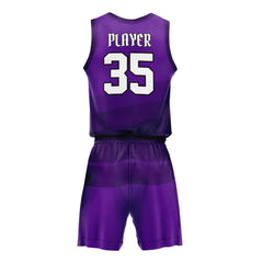 Violet Fade Adult Youth Basketball Jersey Set 3D back