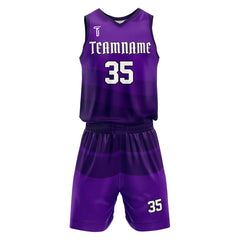 Violet Fade Adult Youth Basketball Jersey Set 3D front