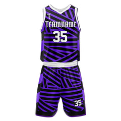 Zebra Clash Basketball Jersey Set 3D front