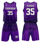Violet Fade Adult Youth Basketball Jersey Set 3D effect