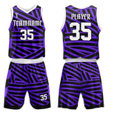 Zebra Clash Adult Youth Basketball Jersey Set 3D effect
