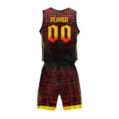 Custom Red Grid Adult Youth Basketball Jersey Set