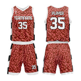 Custom Red Camo Adult Youth Basketball Jersey Set