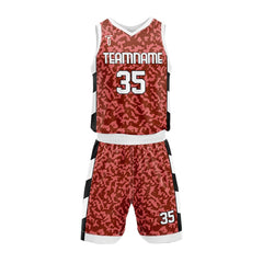 Custom Red Camo Adult Youth Basketball Jersey Set