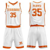 Custom White-Orange Basketball Jersey Uniform Set