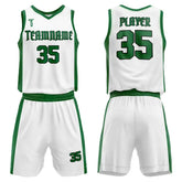 Custom White-Green Basketball Jersey Uniform Set