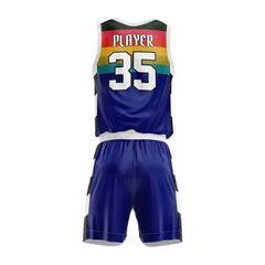 Custom Rainbow Blue Basketball Jersey Uniform Set