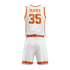 Custom White-Orange Basketball Jersey Uniform Set