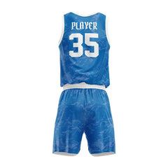Custom Blue Camo Basketball Jersey Uniform Set