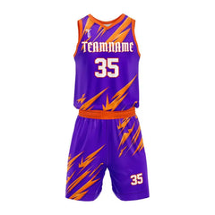 Custom Purple Spark Basketball Jersey Uniform Set