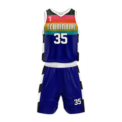 Custom Rainbow Blue Basketball Jersey Uniform Set