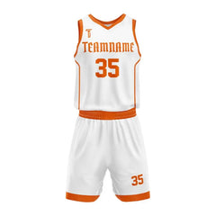 Custom White-Orange Basketball Jersey Uniform Set
