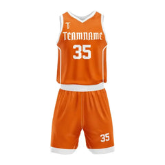Custom Orange-White Basketball Jersey Uniform Set