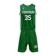 Custom Green-White Basketball Jersey Uniform Set