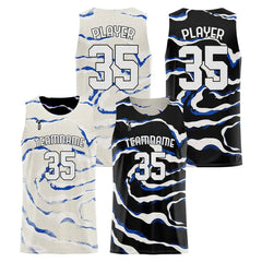 Ocean Waves Custom Reversible Basketball Jersey
