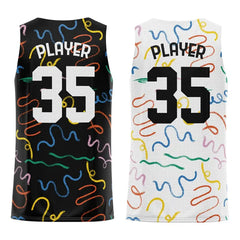 Colored Ribbons Custom Reversible Basketball Jersey