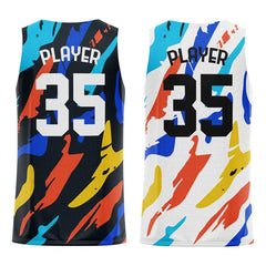 Colored Camo Custom Reversible Basketball Jersey