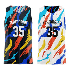 Colored Camo Custom Reversible Basketball Jersey