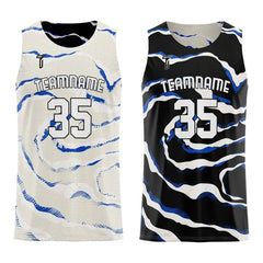 Ocean Waves Custom Reversible Basketball Jersey