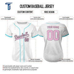 Glossy Custom Classic Full Button Baseball Jersey for Women