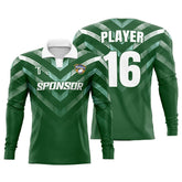 Custom Emerald Long Sleeve Rugby Social Jersey