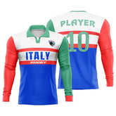 Custom Italy Long Sleeve Rugby Social Jersey