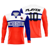 Custom USA Long Sleeve Rugby Social Jersey