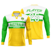Custom Australia Long Sleeve Rugby Social Jersey