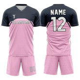 Custom Pink Polka-Dots Team Soccer Jersey Uniform Set