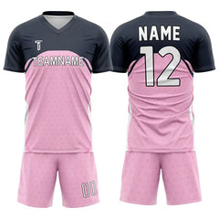 Custom Pink Polka-Dots Team Soccer Jersey Uniform Set