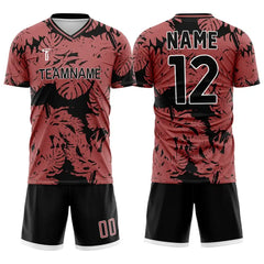 Custom Red Leaves Team Soccer Jersey Uniform Set