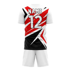 Custom Red Black Team Soccer Jersey Uniform Set