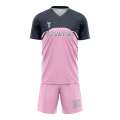 Custom Pink Polka-Dots Team Soccer Jersey Uniform Set