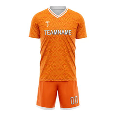 Custom Orange Maze Team Soccer Jersey Uniform Set