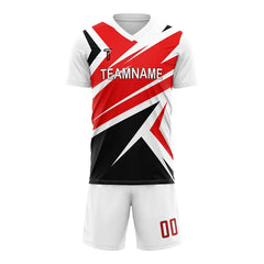 Custom Red Black Team Soccer Jersey Uniform Set