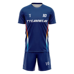 Iridescent Custom Team Adult Youth Blue Soccer Jersey Set