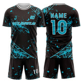 Spider Webs Custom Team Adult Youth Black Soccer Jersey Set