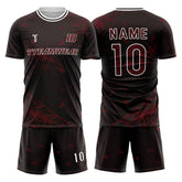 Spider Webs Custom Team Adult Youth Dark Red Soccer Jersey Set