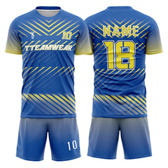 Pioneer Custom Team Adult Youth Blue Soccer Jersey Set